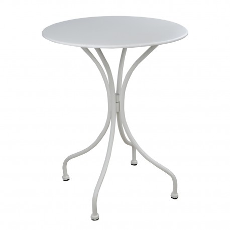 ΤΡΑΠΕΖΙ ΣΤΡΟΓΓΥΛΟ ΜΕΤΑΛΛΙΚΟ ALPINE ΛΕΥΚΟ HM5104.12 Φ60x72Υεκ.