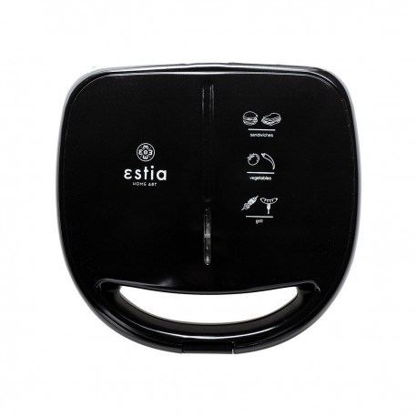 06-10041 ESTIA ΤΟΣΤΙΕΡΑ BLACK & INOX 2 ΘΕΣΕΩΝ 850w ΜΕ ΑΠΟΣΠΩΜΕΝΕΣ ΑΝΤΙΚΟΛΛΗΤΙΚΕΣ ΠΛΑΚΕΣ