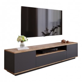 176-000056 Έπιπλο τηλεόρασης Soren pakoworld sonoma-ανθρακί 180x.44.5x44.6εκ
