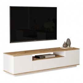 176-000057 Έπιπλο τηλεόρασης Soren pakoworld sonoma-λευκό 180x.44.5x44.6εκ