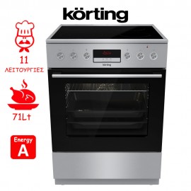 KORTING KEC6C60XPC  ΗΛΕΚΤΡΙΚΗ ΚΕΡΑΜΙΚΗ ΚΟΥΖΙΝΑ INOX 71 LT A (030062001) (7 ΧΡΟΝΙΑ ΕΓΓΥΗΣΗ)