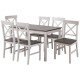 Ε784,1S DAILY Set Τραπεζαρία Ξύλινη Σαλονιού - Κουζίνας: Τραπέζι + 6 Καρέκλες / Άσπρο - Dark Oak
