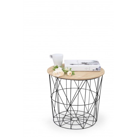 60-21475 MARIFFA c. table, color: natural / black DIOMMI V-CH-MARIFFA-LAW-CZARNY/NATURALNY