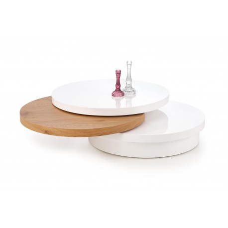60-21533 MICHELLE c. table, color: white / golden oak DIOMMI V-CH-MICHELLE-LAW-DĄB_ZŁOTY