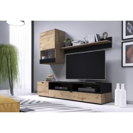 60-22711 SNAP, wall set color: lefkas oak / black matt DIOMMI V-PL-SNAP-LEFKAS