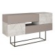 119-001169 Μπουφές Roberta pakoworld μόκα-λευκό μαρμάρου 145x40x82εκ