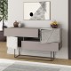 119-001169 Μπουφές Roberta pakoworld μόκα-λευκό μαρμάρου 145x40x82εκ