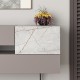 119-001169 Μπουφές Roberta pakoworld μόκα-λευκό μαρμάρου 145x40x82εκ