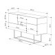 119-001169 Μπουφές Roberta pakoworld μόκα-λευκό μαρμάρου 145x40x82εκ