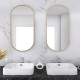 233-000013 Καθρέπτης Ellipse pakoworld χρυσό 50x2x80εκ