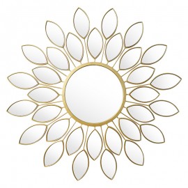 233-000002 Καθρέπτης Flower pakoworld χρυσό 83x2.5x83εκ