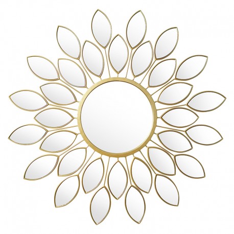 233-000002 Καθρέπτης Flower pakoworld χρυσό 83x2.5x83εκ