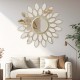 233-000002 Καθρέπτης Flower pakoworld χρυσό 83x2.5x83εκ