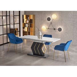 60-21960 VINCENZO table white marble, leg black/gold DIOMMI V-CH-VINCENZO-ST