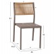 ΚΑΡΕΚΛΑ ΑΛΟΥΜΙΝΙΟΥ ΣΑΜΠΑΝΙ ΜΕ RATTAN & TEXTLINE HM5921.03 46x55,5x83 εκ.