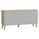 248-000005 Μπουφές Billie pakoworld sonoma-γκρι 149x40x77εκ