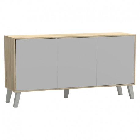 248-000005 Μπουφές Billie pakoworld sonoma-γκρι 149x40x77εκ
