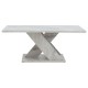 049-000063 Τραπέζι σαλονιού Solange pakoworld χρώμα λευκό μαρμάρου 110x55x47.5εκ