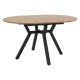 235-000023 Tραπέζι Frances pakoworld επεκτεινόμενο MDF sonoma-μαύρο 100-140x100x75εκ