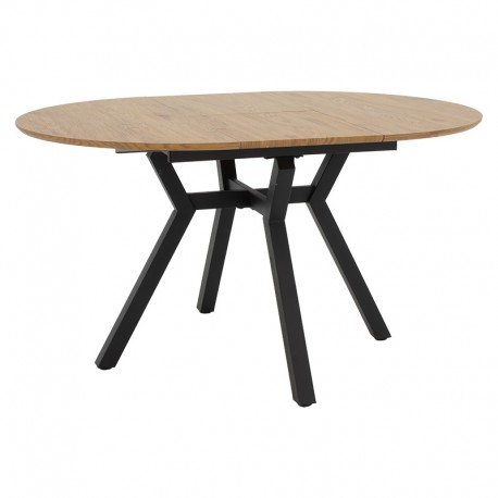 235-000023 Tραπέζι Frances pakoworld επεκτεινόμενο MDF sonoma-μαύρο 100-140x100x75εκ
