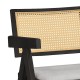 247-000005 Πολυθρόνα Winslow pakoworld ξύλο rubberwood μαύρο-pvc rattan φυσικό-ύφασμα γκρι
