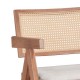 247-000004 Πολυθρόνα Winslow pakoworld ξύλο rubberwood ανοικτό καρυδί-pvc rattan φυσικό-ύφασμα γκρι