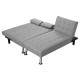 035-000069 Γωνιακός καναπές-κρεβάτι αριστερή γωνία Brisk pakoworld γκρι ύφασμα 200x146x75εκ