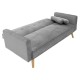 035-000066 Καναπές-κρεβάτι Success pakoworld 3θέσιος βελούδο γκρι 190x80x84εκ