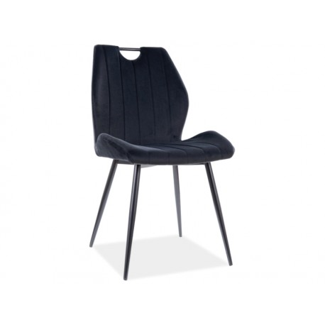 80-1443 Επενδυμένη καρέκλα Arco 51x51x91 μαύρος σκελετός/μαύρο βελούδο bluvel 19 DIOMMI ARCOVCC