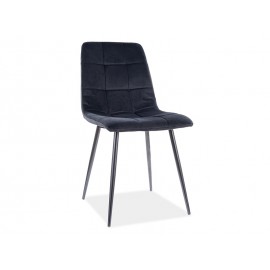 80-2015 Επενδυμένη καρέκλα MIla 45x41x86 μαύρος μεταλλικός σκελετός/μαύρο βελούδο bluvel 19 DIOMMI MILAVCC