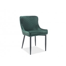 80-1864 Επενδυμένη καρέκλα τραπεζαρίας Colin B 52x45x82 μεταλλική μαύρη βάση/πράσινη βελούδινη bluvel 78 DIOMMI COLINBVCZ