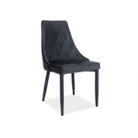 80-2372 Επενδυμένη καρέκλα τραπεζαρίας Trix 49x47x89 μεταλλικός σκελετός/μαύρο βελούδο bluvel 19 DIOMMI TRIXVC1