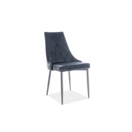 80-2360 Επενδυμένη καρέκλα τραπεζαρίας Trix B 49x47x89 μαύρος μεταλλικός σκελετός/μαύρο βελούδο bluvel 19 DIOMMI TRIXBVCC