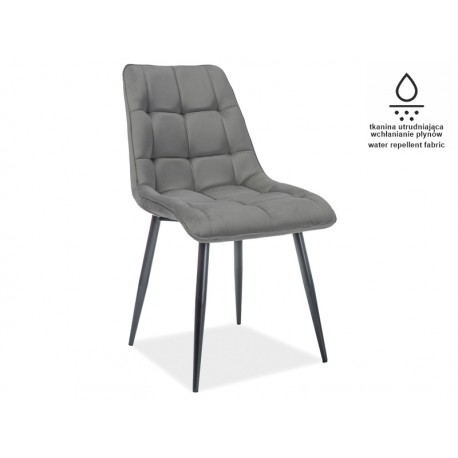 80-1643 Επενδυμένη καρέκλα ύφασμιμι Chic 50x43x88 μαύρο/γκρι velvet DIOMMI CHICMVCSZ
