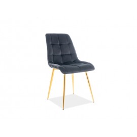 80-2528 Επενδυμένη καρέκλα ύφασμιμι Chic 50x43x88 χρυσός/μαύρο βελούδο DIOMMI CHICVZLC