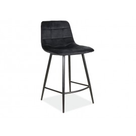 80-2038 Καρέκλα μπαρ με επένδυση ύφασμα MIla-H 43x40x87 μαύρο/μαύρο βελούδο DIOMMI MILAH2VCC