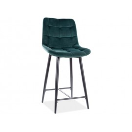 80-1588 Καρέκλα μπαρ ύφασμιμι Chic H2 45x37x92 μαύρο/πράσινο βελούδο 78 DIOMMI CHICH2VCZ