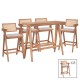 247-000018 Τραπεζαρία μπαρ Winslow I pakoworld σετ 7τεμ ξύλο rubberwood ανοιχτό καρυδί 120x45x100εκ