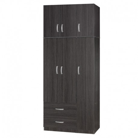249-000047 Ντουλάπα τρίφυλλη και πατάρι Zelia pakoworld wenge 90x42x180εκ.