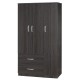 249-000047 Ντουλάπα τρίφυλλη και πατάρι Zelia pakoworld wenge 90x42x180εκ.