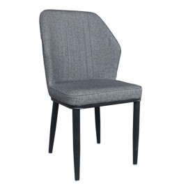 ΕΜ156,1 DELUX Καρέκλα Μέταλλο Βαφή Μαύρο, Linen PU Ανθρακί