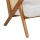 046-000019 Πολυθρόνα Claudia pakoworld ύφασμα μπεζ-pe rattan-rubberwood φυσικό