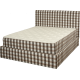 8148 KPS/ Ντυμένο Κρεβάτι με καρό μπεζ cashmiru ύφασμα χωρίς αποθηκευτικό χώρο 160X190 εκ.