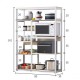 072-000060 Ραφιέρα επιδαπέδια Leena pakoworld μέταλλο dark oak-μαύρο 80x30x142εκ