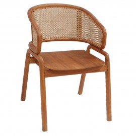 ΠΟΛΥΘΡΟΝΑ ΜΑΣΙΦ ΞΥΛΟ ΤEAK & RATTAN ΠΛΑΤΗ ΦΥΣΙΚΟ 56X67X82Υεκ.HM9402.01