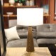 202-000112 Επιτραπέζιο φωτιστικό Kalito pakoworld ivory-καφέ Φ24x45εκ