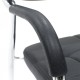 217-000032 Καρέκλα επισκέπτη Florida pakoworld PU μαύρο-πόδι χρωμίου