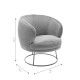 110-000054 Πολυθρόνα Rony pakoworld βελούδο γκρι-χρυσό 78x75x82εκ