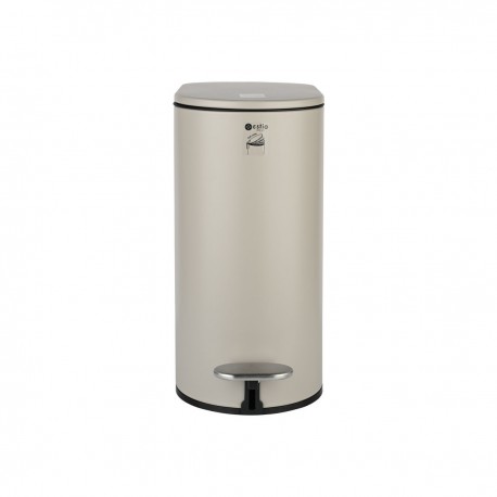 02-19129 ESTIA ΧΑΡΤΟΔΟΧΕΙΟ ΜΠΑΝΙΟΥ SOFT CLOSE SLIM 5lt ΜΑΤ TAUPE