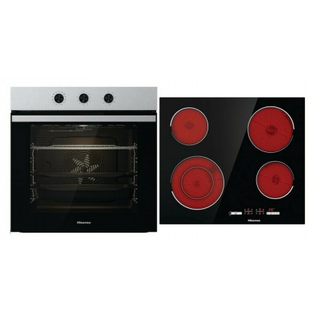 Hisense BI64121AX + E6432C Φούρνος άνω Πάγκου 77lt με Κεραμικές Εστίες Π59.5εκ. Inox A